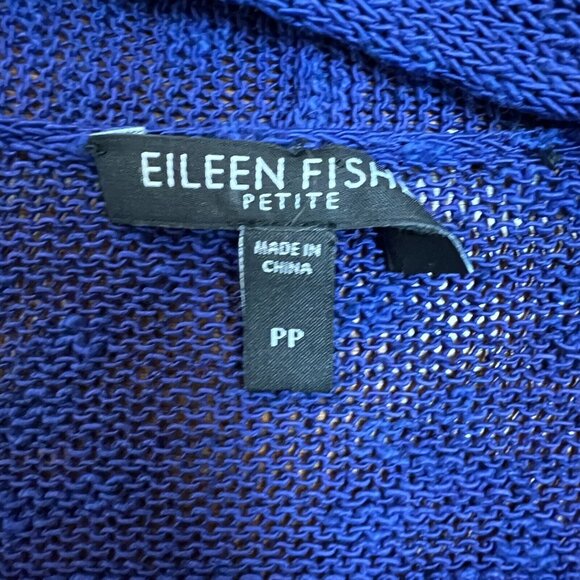 Eileen Fisher Cardigan Sweater PP Petite Purple Linen Cotton Open Knit Coastal - Picture 8 of 11